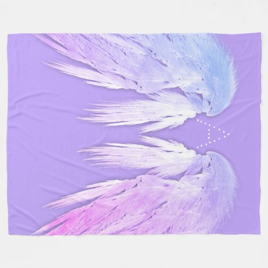 ANGEL WINGS Fairy Lila Monogram Fleecedecke (Vorderseite (Horizontal))