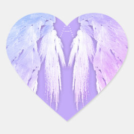 ANGEL WINGS Fairy Lila Monogram Herz-Aufkleber