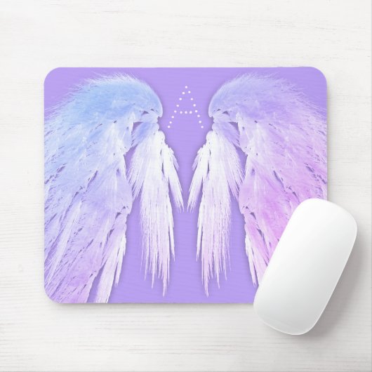 ANGEL WINGS Fairy Lila Monogram Mousepad (Mit Mouse)
