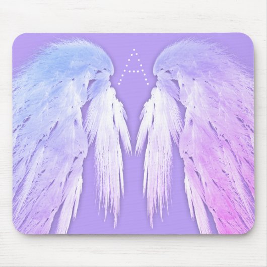 ANGEL WINGS Fairy Lila Monogram Mousepad (Vorne)