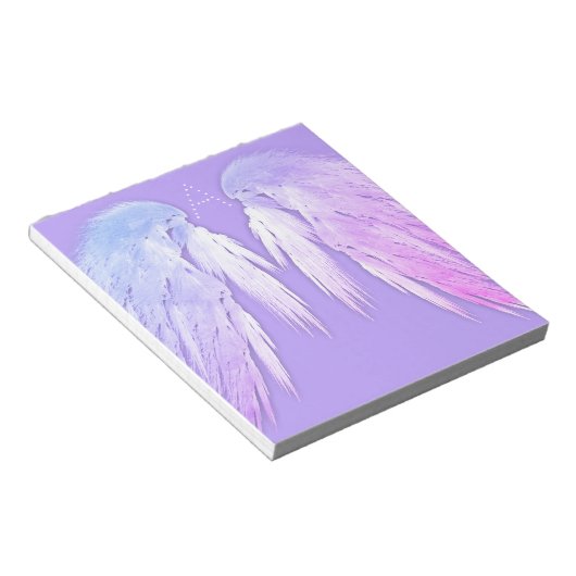 ANGEL WINGS Fairy Lila Monogram Notizblock (angewinkelt)