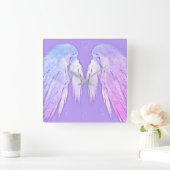ANGEL WINGS Fairy Lila nummeriert Quadratische Wanduhr (Zuhause)