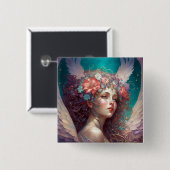 Angel Wings Fantasy Art Button (Vorne & Hinten)