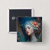 Angel Wings Fantasy Art Button (Vorne & Hinten)