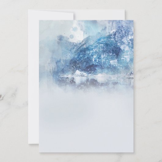 Angel Wings Foto Blaue Feier des Lebens Einladung (Rückseite)