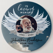 Angel Wings Foto Love Gedächtnisbeerdigung/Gedenkf Button (Vorderseite)