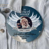 Angel Wings Foto Love Gedächtnisbeerdigung/Gedenkf Button (Beispiel)