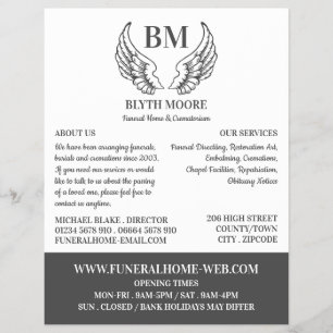 Angel Wings, Funeral Home, Directors Flyer