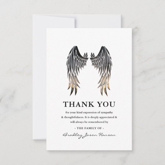 Angel Wings Funerbital Vielen Dank Hinweis Dankeskarte (Vorderseite)