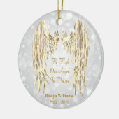 Angel Wings Gedächtnisverlust Loved Ein Weihnachte Keramik Ornament (Links)