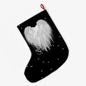 ANGEL WINGS 'Glauve' Heart Black Starry Großer Weihnachtsstrumpf (Rückseite (Hängend))