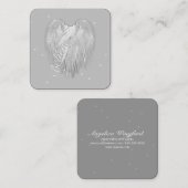 ANGEL WINGS 'Glauve' Magic Heart Quadratische Visitenkarte (Vorne/Hinten)