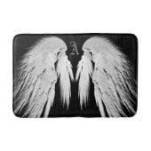 ANGEL WINGS Gray Touched Feathers Custom Monogram Badematte (Vorderseite)