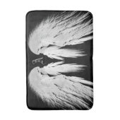 ANGEL WINGS Gray Touched Feathers Custom Monogram Badematte (Vorderseite Vertikal)