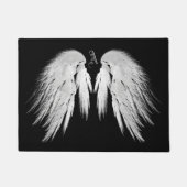 ANGEL WINGS Gray Touched Feathers Custom Monogram Fußmatte (Vorderseite)