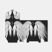 ANGEL WINGS Gray Touched Feathers Custom Monogram Geschenkschachtel (Ungefaltet)