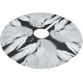 ANGEL WINGS Gray Touched Feathers Custom Monogram Polyester Weihnachtsbaumdecke (Schrägansicht)