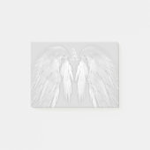 ANGEL WINGS Gray Touched Feathers Custom Monogram Post-it Klebezettel (Vorderseite)