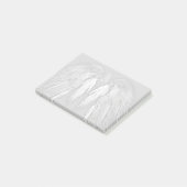 ANGEL WINGS Gray Touched Feathers Custom Monogram Post-it Klebezettel (angewinkelt)