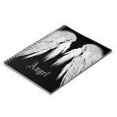 ANGEL WINGS Gray Touched Feathers Custom Name Notizblock (Linke Seite)