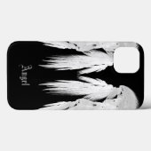 ANGEL WINGS Gray Touched Feathers Individuelle Nam Case-Mate iPhone Hülle (Rückseite (Horizontal))