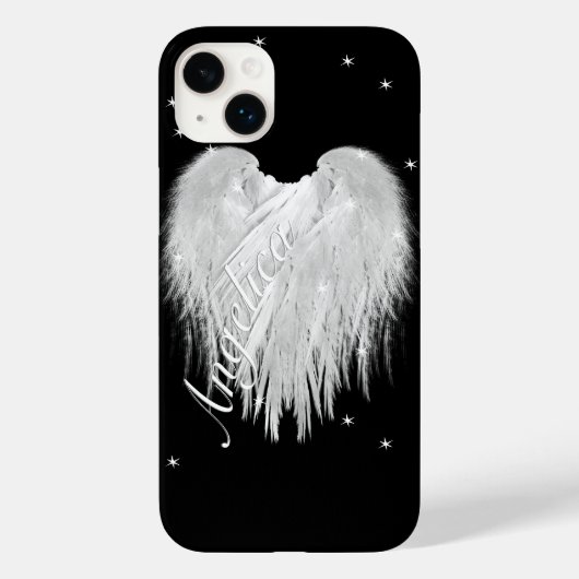 ANGEL WINGS Heart Black Starry Night Case-Mate iPhone Hülle (Rückseite)