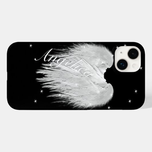 ANGEL WINGS Heart Black Starry Night Case-Mate iPhone Hülle (Rückseite (Horizontal))