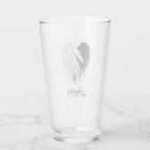 ANGEL WINGS HEART Black+White Nur halb böse Funny Glas (Rückseite)