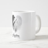 ANGEL WINGS HEART Black+White Nur halb böse Funny Jumbo-Tasse (Vorderseite Rechts)