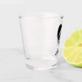 ANGEL WINGS HEART Black+White Nur halb böse Funny Schnapsglas (Links)