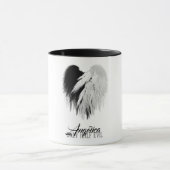 ANGEL WINGS HEART Black+White Nur halb böse Funny Tasse (Zentrum)