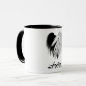 ANGEL WINGS HEART Black+White Nur halb böse Funny Tasse (Vorderseite Links)