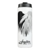 ANGEL WINGS HEART Black+White Nur halb böse Funny Thermosbecher (Vorderseite)