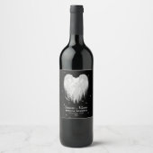ANGEL WINGS Heart Starry Night Black Weinetikett (Vorderseite)