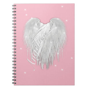ANGEL WINGS Heart Stars Pink Notizblock