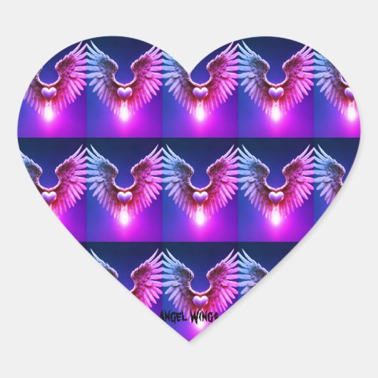 Angel Wings Heart Sticker (Vorderseite)