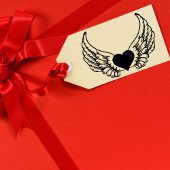 Angel Wings Heart Wood Rubber Briefmarke Gummistempel