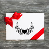 Angel Wings Heart Wood Rubber Briefmarke Gummistempel