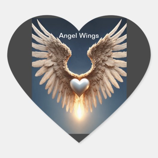 Angel Wings Herz-Aufkleber (Vorderseite)