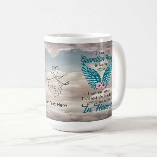 Angel Wings Husband Memorial Custom Mug Kaffeetasse (VorderseiteRechts)