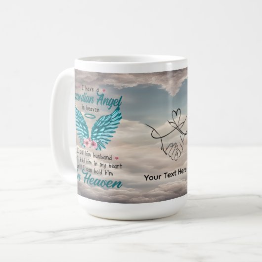 Angel Wings Husband Memorial Custom Mug Kaffeetasse (Vorderseite Links)