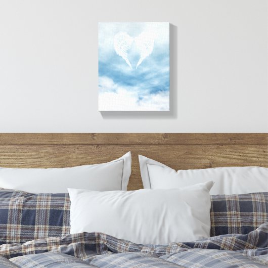 Angel Wings in Cloudy Blue Sky Leinwanddruck (Insitu (Schlafzimmer))