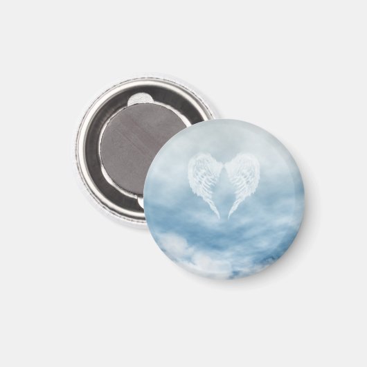 Angel Wings in Cloudy Blue Sky Magnet (Vorderseite/Rückseite)