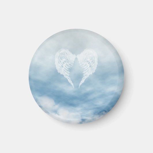 Angel Wings in Cloudy Blue Sky Magnet (Vorne)