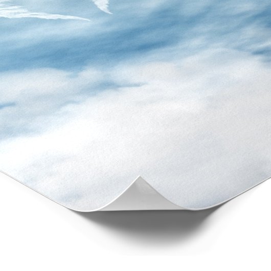 Angel Wings in Cloudy Blue Sky Poster (Ecke)