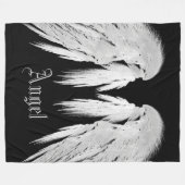ANGEL WINGS Individuelle Name Black Fleecedecke (Vorderseite (Horizontal))