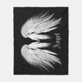 ANGEL WINGS Individuelle Name Black Fleecedecke (Vorderseite)