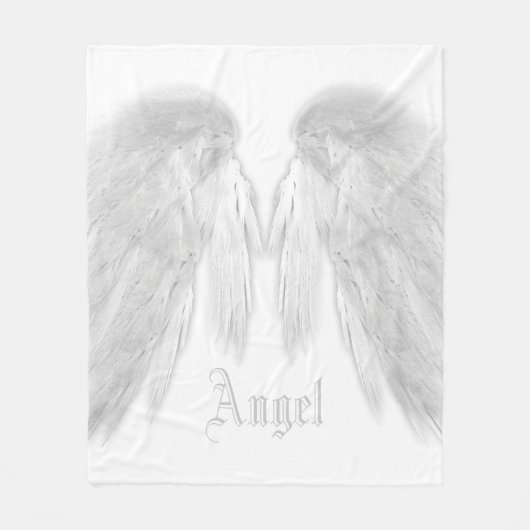 ANGEL WINGS Individuelle Name White Fleecedecke (Vorderseite)