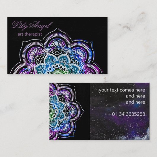 Angel Wings Lila Lavendel Visitenkarte (Vorne/Hinten)