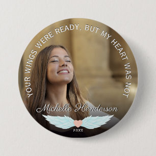 Angel Wings Memorial Foto & Beileid Angebot Button